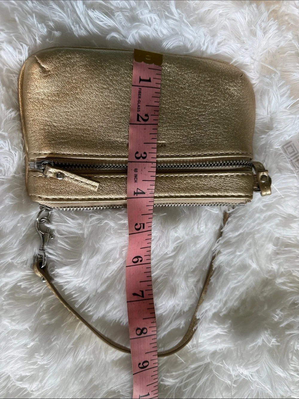 Liz Claiborne Gold Metallic Wristlet Clutch with Strap